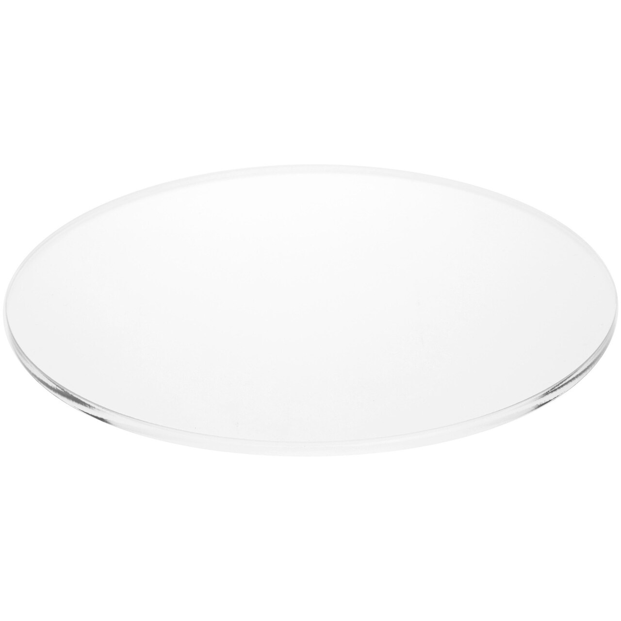Plymor Clear Acrylic Round Standard-Edge Display Base, 8" W x 8" D x 0.25" H